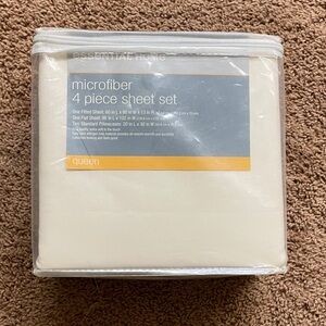 NIB! Essentials Microfiber 4-Piece Sheet Queen Set - Cream